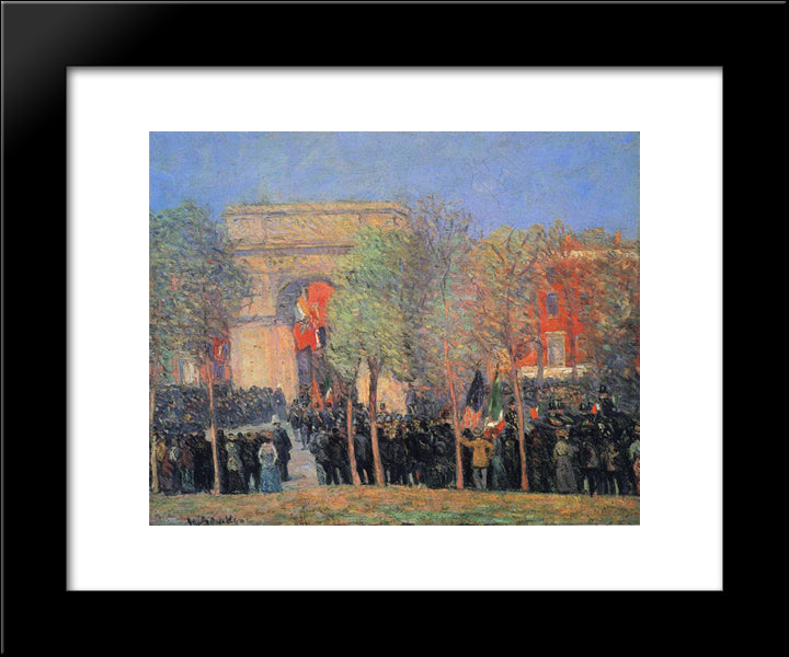Italo-American Celebration, Washington Square 20x24 Black Modern Wood Framed Art Print Poster by Glackens, William James