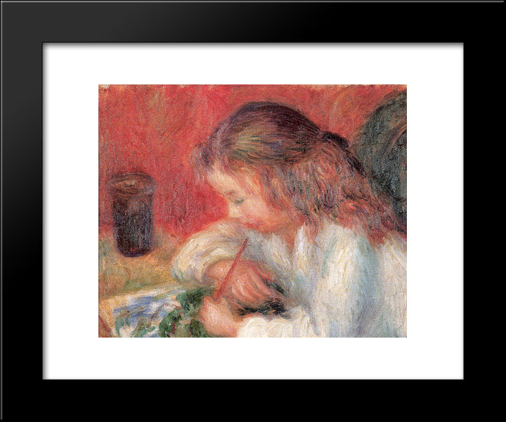 Lenna Painting (The Artist'S Daughter) 20x24 Black Modern Wood Framed Art Print Poster by Glackens, William James