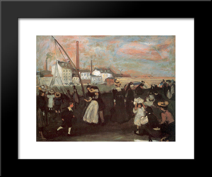 On The Quai 20x24 Black Modern Wood Framed Art Print Poster by Glackens, William James