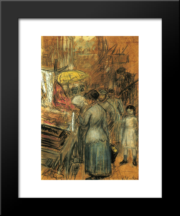Scene On The Lower East Side 20x24 Black Modern Wood Framed Art Print Poster by Glackens, William James