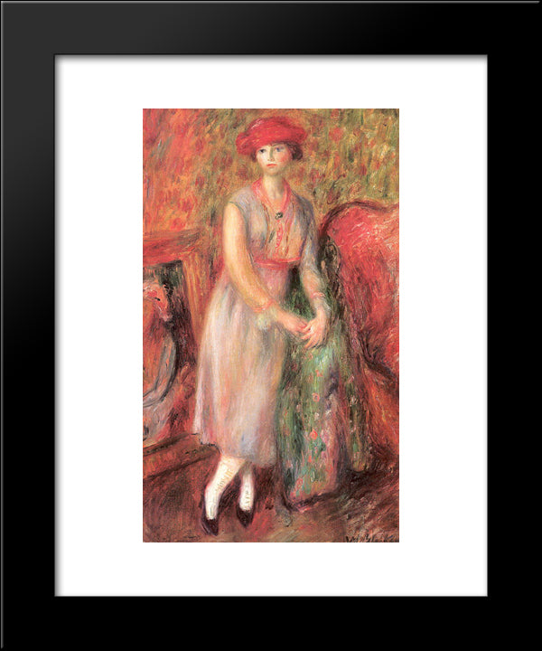 Standing Girl With White Spats 20x24 Black Modern Wood Framed Art Print Poster by Glackens, William James
