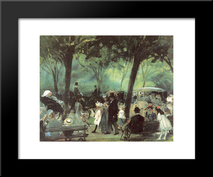 The Drive, Central Park 20x24 Black Modern Wood Framed Art Print Poster by Glackens, William James
