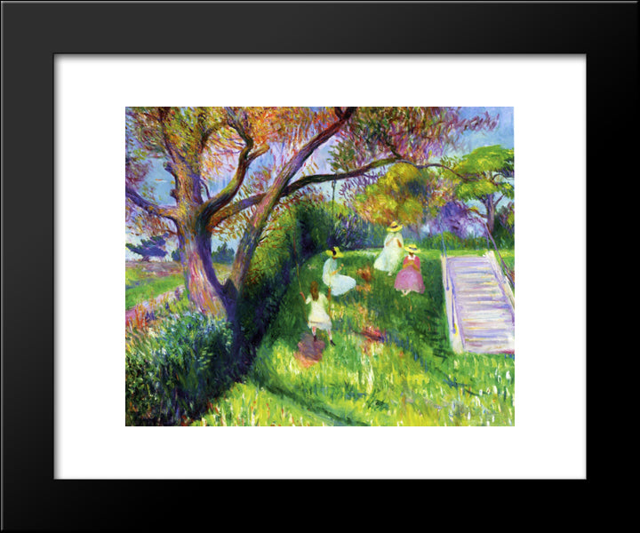 The Swing 20x24 Black Modern Wood Framed Art Print Poster by Glackens, William James