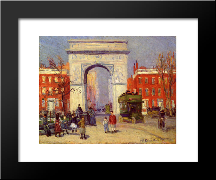 Washington Square Park 20x24 Black Modern Wood Framed Art Print Poster by Glackens, William James