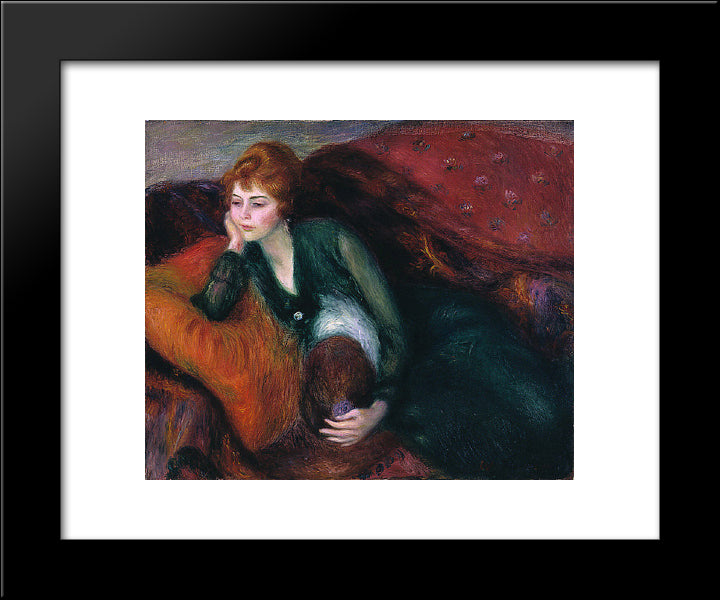 Young Woman In Green 20x24 Black Modern Wood Framed Art Print Poster by Glackens, William James