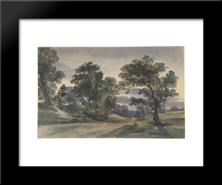A Parkland View At Dusk 20x24 Black Modern Wood Framed Art Print Poster by Leitch, William Leighton