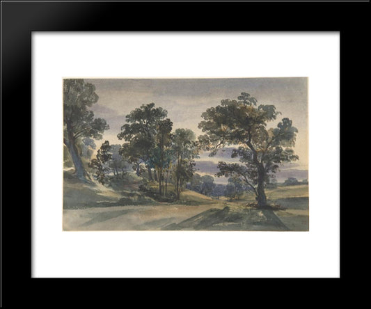 A Parkland View At Dusk 20x24 Black Modern Wood Framed Art Print Poster by Leitch, William Leighton