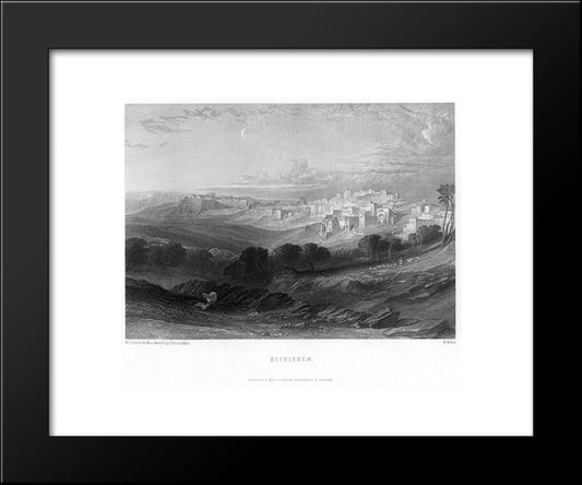 Bethlehem Engraving By William Miller After Leitch 20x24 Black Modern Wood Framed Art Print Poster by Leitch, William Leighton