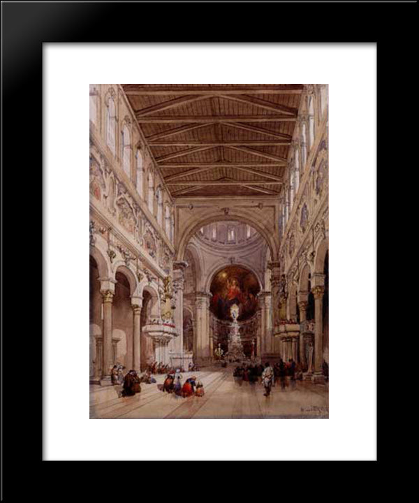 Interior Of The Cathedral, Messina 20x24 Black Modern Wood Framed Art Print Poster by Leitch, William Leighton