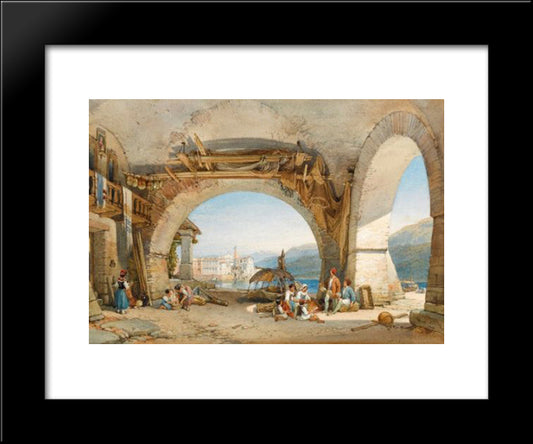 Isola Bella From The Isola Dei Pescatori, Lake Maggiore 20x24 Black Modern Wood Framed Art Print Poster by Leitch, William Leighton
