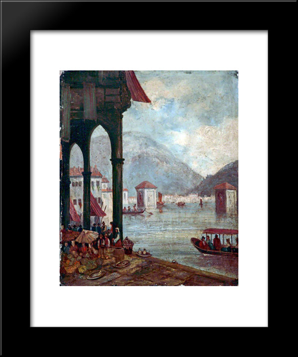 Lake Como, Italy 20x24 Black Modern Wood Framed Art Print Poster by Leitch, William Leighton