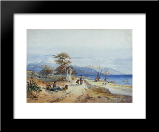 Mediterranean Scene 20x24 Black Modern Wood Framed Art Print Poster by Leitch, William Leighton