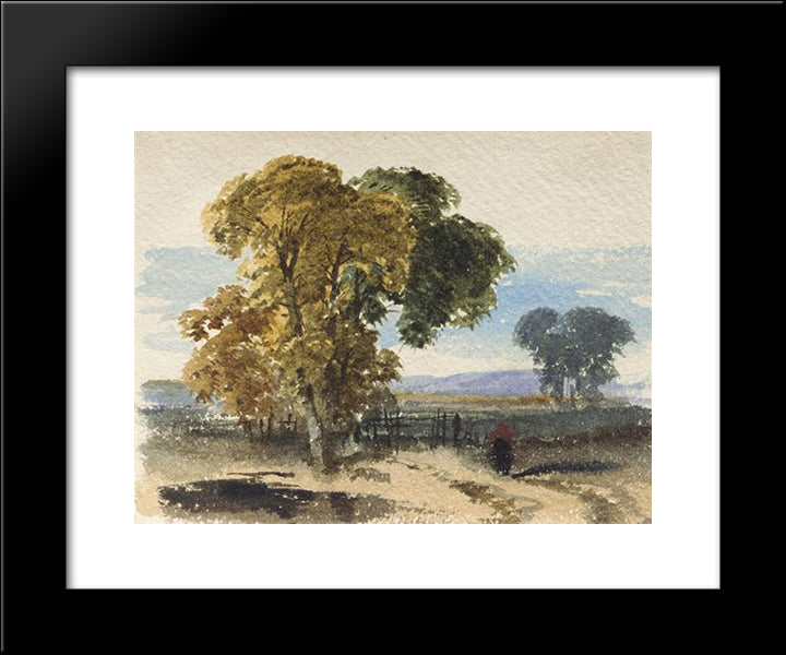 Moorland Landscape (Tree Study) 20x24 Black Modern Wood Framed Art Print Poster by Leitch, William Leighton