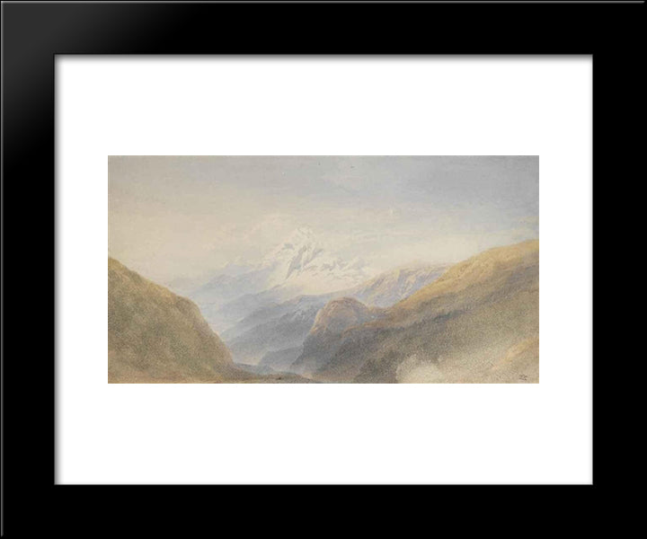 Snow-Capped Peak 20x24 Black Modern Wood Framed Art Print Poster by Leitch, William Leighton