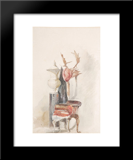 Study Of Hall Furniture At Blair Castle 20x24 Black Modern Wood Framed Art Print Poster by Leitch, William Leighton