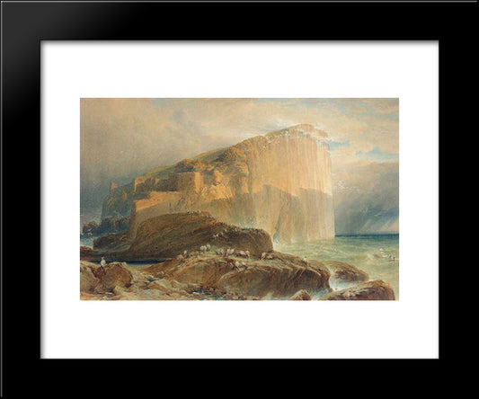 The Bass Rock 20x24 Black Modern Wood Framed Art Print Poster by Leitch, William Leighton