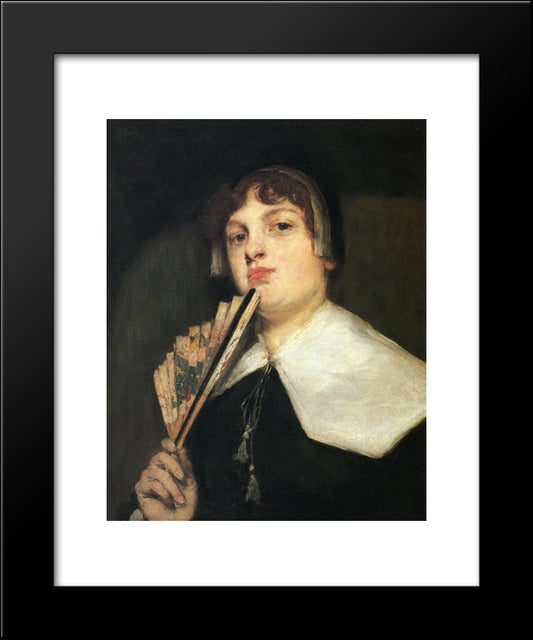 A Coquette 20x24 Black Modern Wood Framed Art Print Poster by Chase, William Merritt