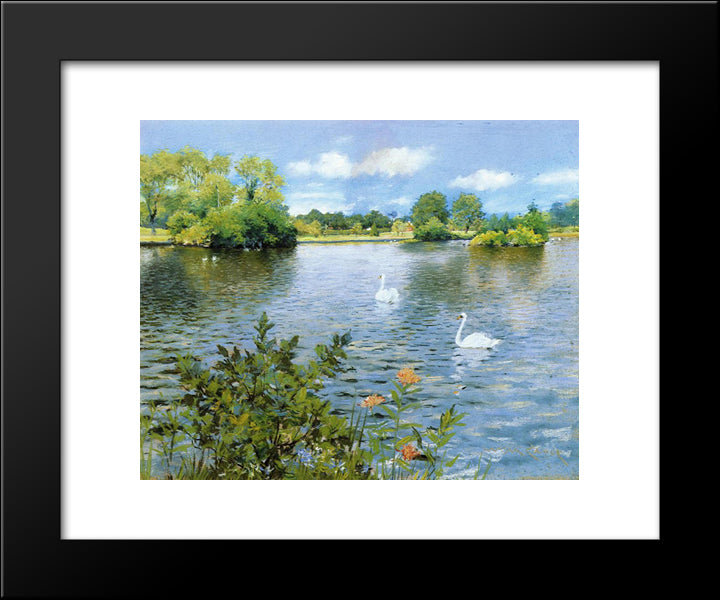 A Long Island Lake 20x24 Black Modern Wood Framed Art Print Poster by Chase, William Merritt