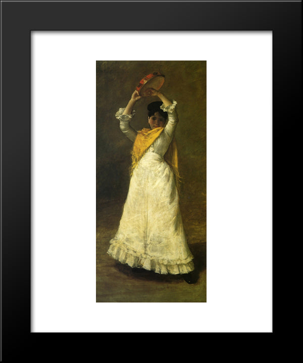 A Madrid Dancing Girl 20x24 Black Modern Wood Framed Art Print Poster by Chase, William Merritt