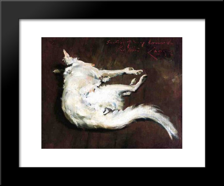 A Sketch Of My Hound Kuttie 20x24 Black Modern Wood Framed Art Print Poster by Chase, William Merritt