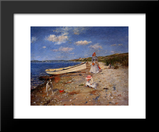 A Sunny Day At Shinnecock Bay 20x24 Black Modern Wood Framed Art Print Poster by Chase, William Merritt