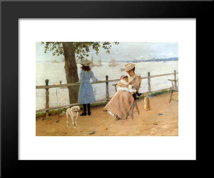 Afternoon By The Sea (Aka Gravesend Bay) 20x24 Black Modern Wood Framed Art Print Poster by Chase, William Merritt