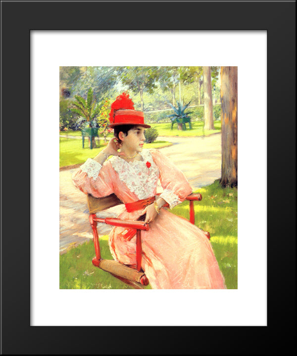 Afternoon In The Park 20x24 Black Modern Wood Framed Art Print Poster by Chase, William Merritt