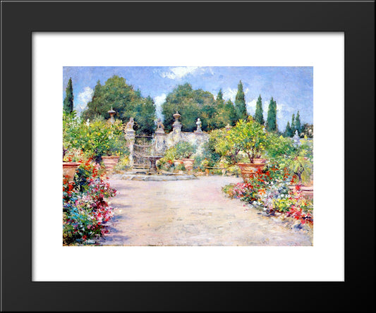 An Italian Garden 20x24 Black Modern Wood Framed Art Print Poster by Chase, William Merritt