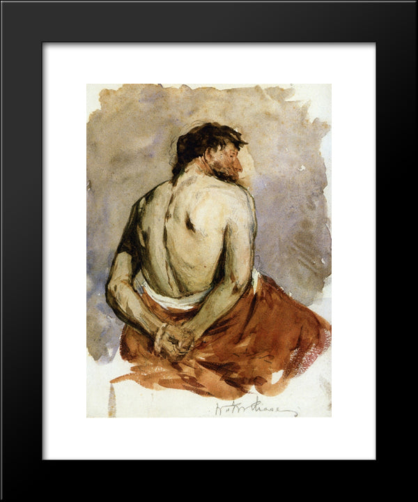 Back Of A Male Figure 20x24 Black Modern Wood Framed Art Print Poster by Chase, William Merritt