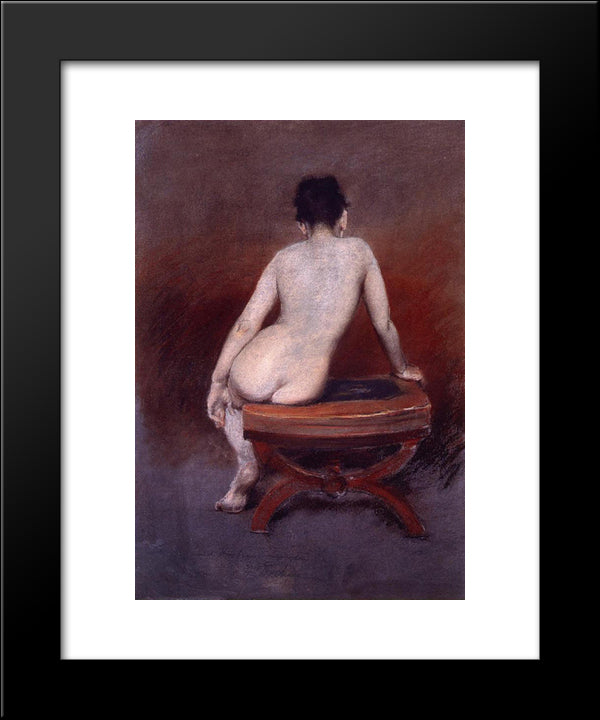 Back Of A Nude 20x24 Black Modern Wood Framed Art Print Poster by Chase, William Merritt