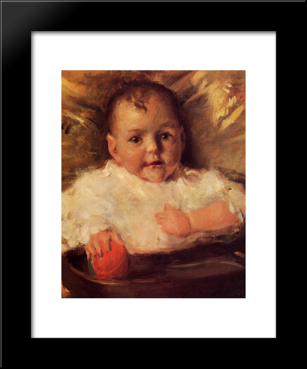 Bobbie, A Portrait Sketch 20x24 Black Modern Wood Framed Art Print Poster by Chase, William Merritt