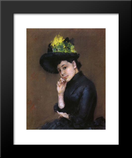 Contemplation 20x24 Black Modern Wood Framed Art Print Poster by Chase, William Merritt