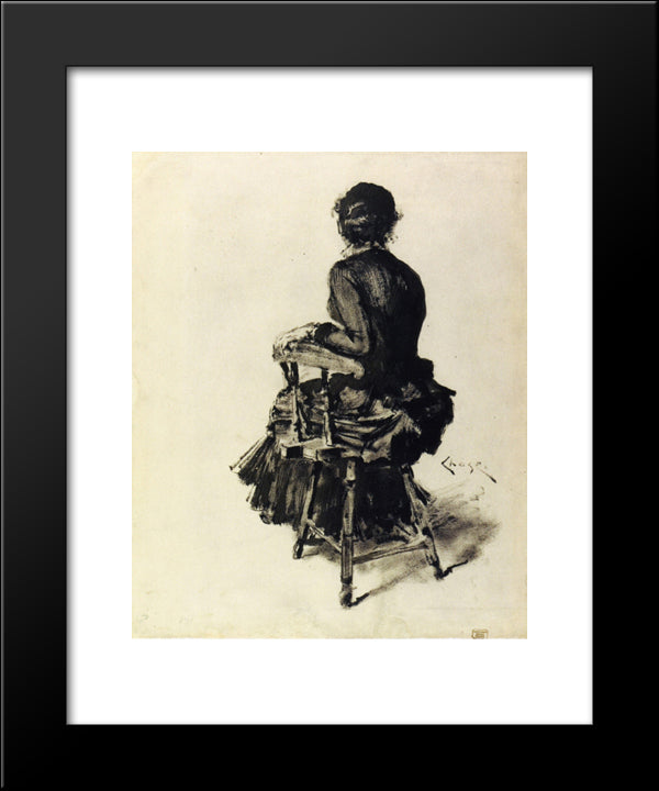 Figure Study (I) 20x24 Black Modern Wood Framed Art Print Poster by Chase, William Merritt