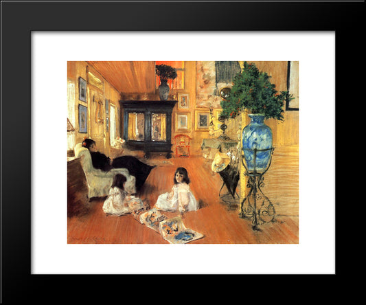 Hall At Shinnecock 20x24 Black Modern Wood Framed Art Print Poster by Chase, William Merritt