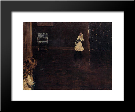 Hide And Seek 20x24 Black Modern Wood Framed Art Print Poster by Chase, William Merritt