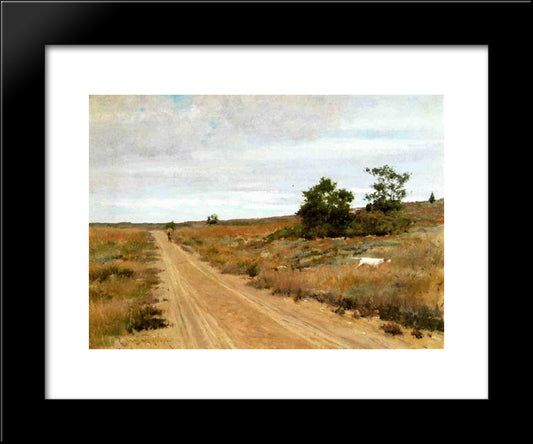 Hunting Game In Shinnecock Hills 20x24 Black Modern Wood Framed Art Print Poster by Chase, William Merritt