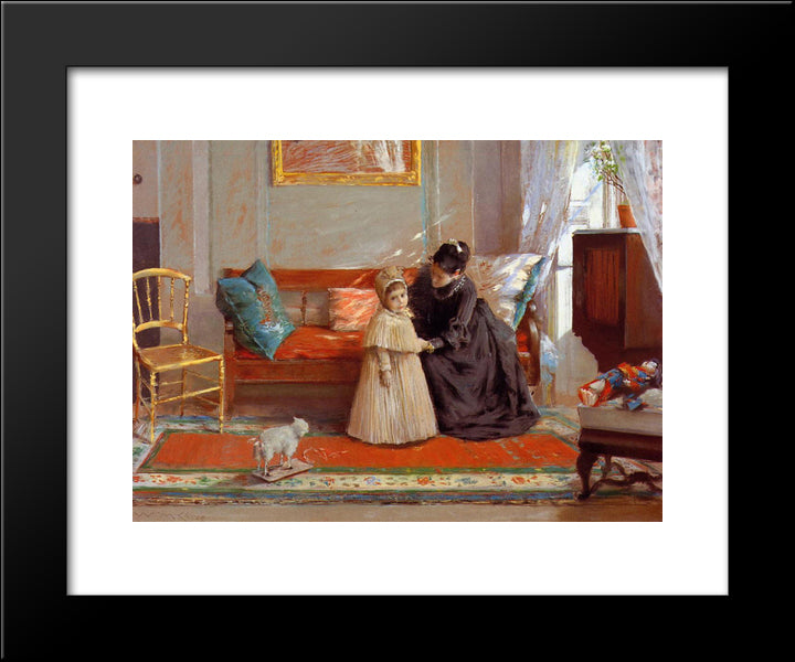 I Am Going To See Grandma (Aka Mrs. Chase And Child) 20x24 Black Modern Wood Framed Art Print Poster by Chase, William Merritt