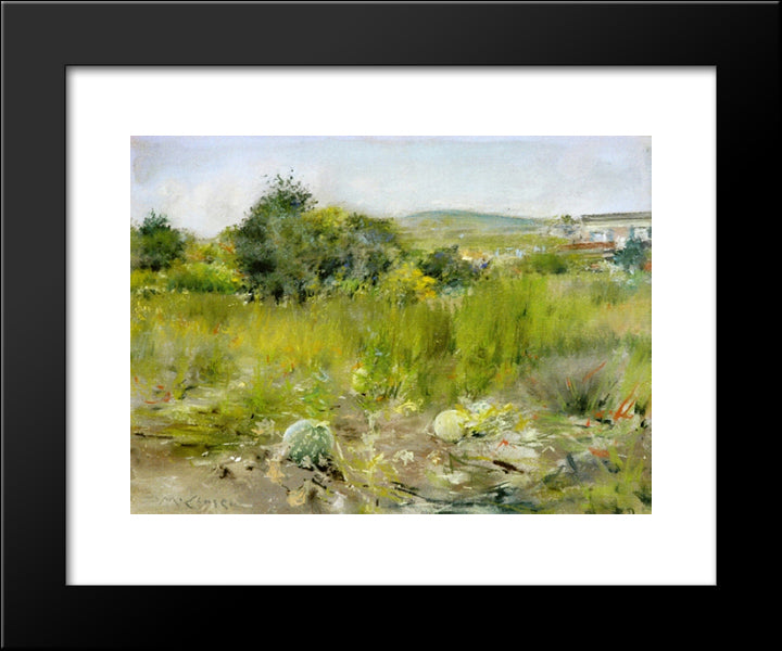 In The Garden (Aka A Squatter'S Hut, Flatbush Or The Old Garden) 20x24 Black Modern Wood Framed Art Print Poster by Chase, William Merritt