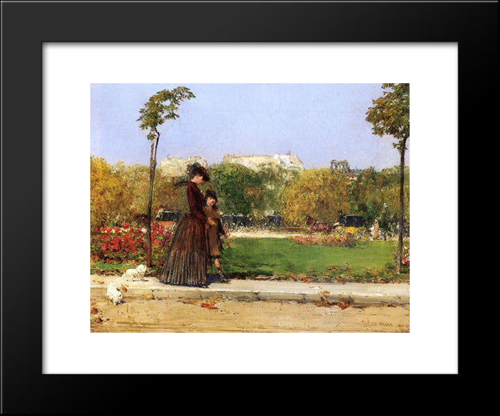 In The Park, Paris 20x24 Black Modern Wood Framed Art Print Poster by Chase, William Merritt