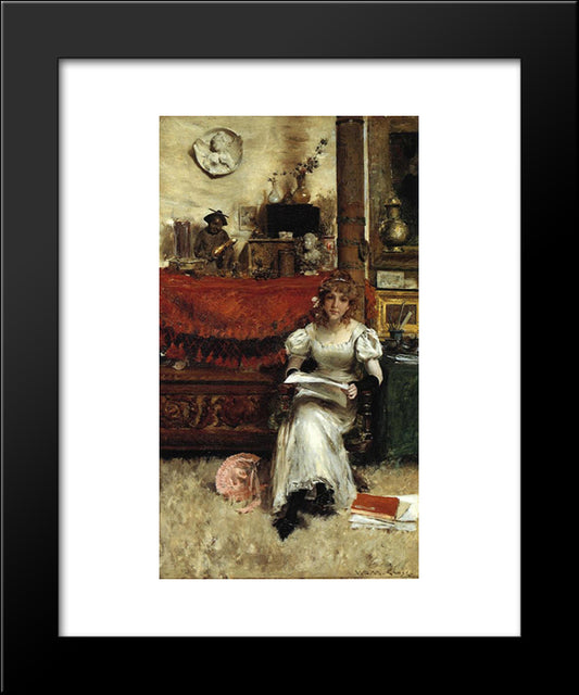 In The Studio 20x24 Black Modern Wood Framed Art Print Poster by Chase, William Merritt