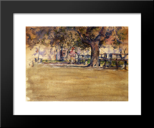 In Washington Park, Brooklyn, N.Y. 20x24 Black Modern Wood Framed Art Print Poster by Chase, William Merritt