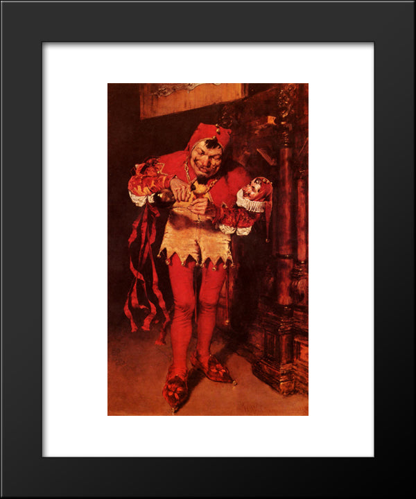 Keying Up, The Court Jester 20x24 Black Modern Wood Framed Art Print Poster by Chase, William Merritt