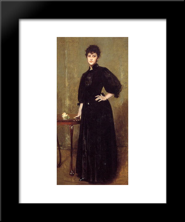 Lady In Black 20x24 Black Modern Wood Framed Art Print Poster by Chase, William Merritt