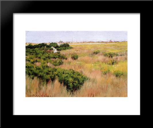 Landscape Near Coney Island 20x24 Black Modern Wood Framed Art Print Poster by Chase, William Merritt