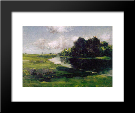 Long Island Landscape After A Shower Of Rain 20x24 Black Modern Wood Framed Art Print Poster by Chase, William Merritt