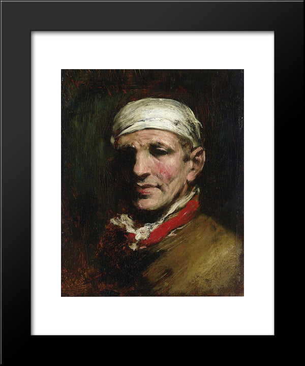 Man With Bandana 20x24 Black Modern Wood Framed Art Print Poster by Chase, William Merritt