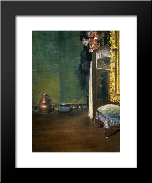 May I Come In 20x24 Black Modern Wood Framed Art Print Poster by Chase, William Merritt