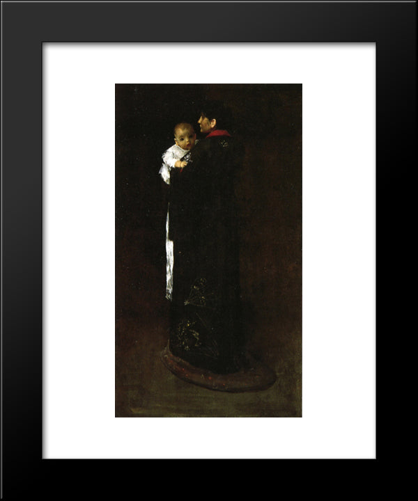 Mother And Child (The First Portrait) 20x24 Black Modern Wood Framed Art Print Poster by Chase, William Merritt