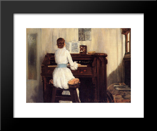 Mrs. Meigs At The Piano Organ 20x24 Black Modern Wood Framed Art Print Poster by Chase, William Merritt