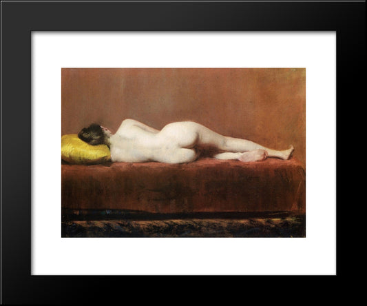 Nude Recumbent 20x24 Black Modern Wood Framed Art Print Poster by Chase, William Merritt